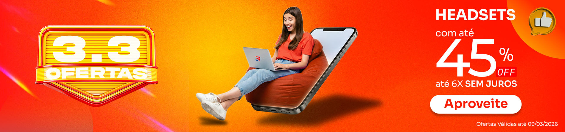 Ofertas de 3.3 - Headsets com até 45% OFF