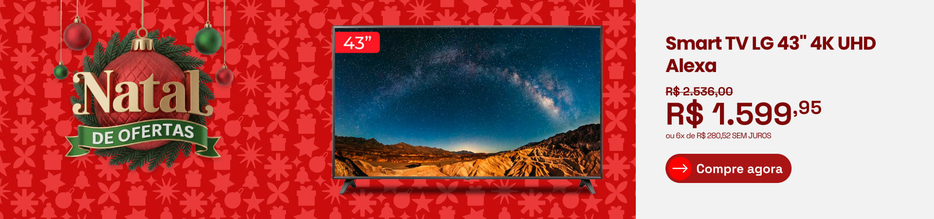 Banner Desk - Smart TV LG com até 33% de desconto
