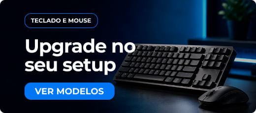 Banner de teclado e mouse com chamada Upgrade no seu setup.