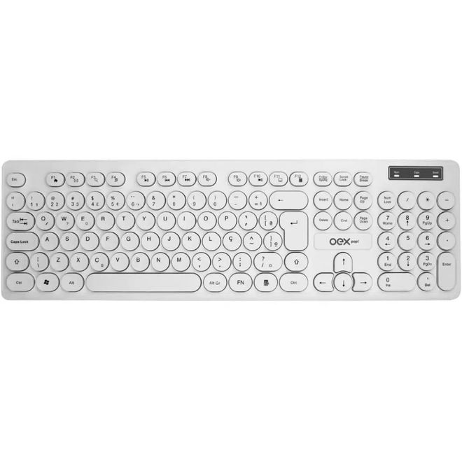 Teclado com fio USB OEX Pop TC400 Teclas Redondas ABNT2 Teclado com fio USB OEX Pop TC400 Teclas Redondas ABNT2