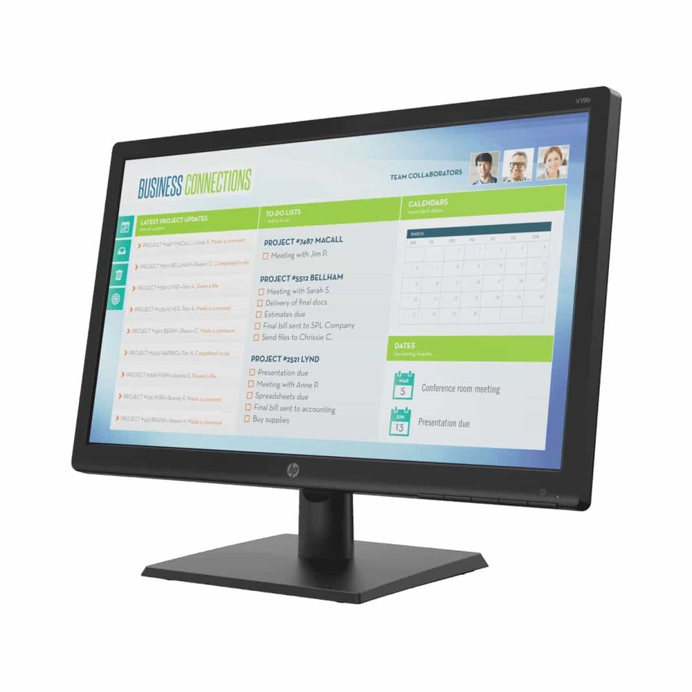 Monitor HP 18,5 V19b 2XM32AA | Imagem Nítida - Eletronica Santana