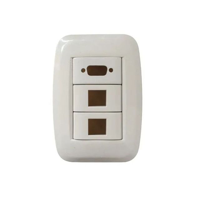 Espelho 3 Blocos Caixa 4x2 Branco DX Dutotec Espelho 3 Blocos Caixa 4x2 Branco DX Dutotec