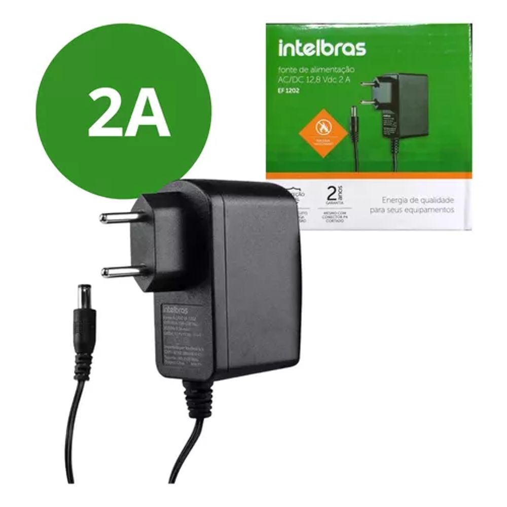 Fonte de Alimentação AC/DC 12V 2A EF 1202 | Intelbras - Eletronica Santana
