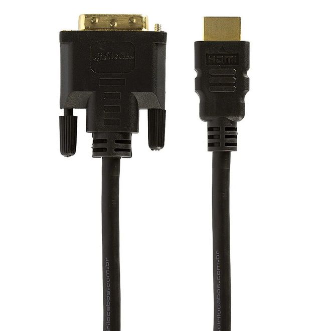 Cabo DVI para HDMI de 2,0m Preto 7269-10 Cirilo Cabos