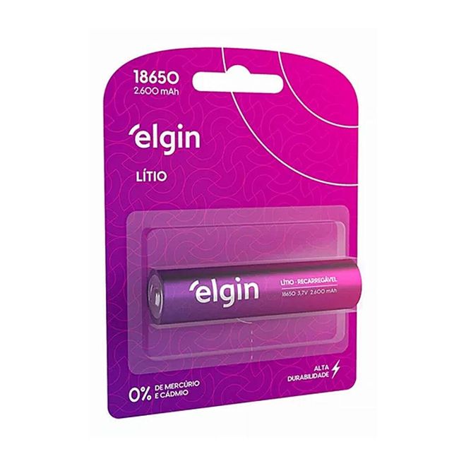 Bateria de Lítio 3,7v 2600mAh 18650 ELE000000082358 elgin Bateria de Lítio 3,7v 2600mAh 18650 ELE000000082358 elgin