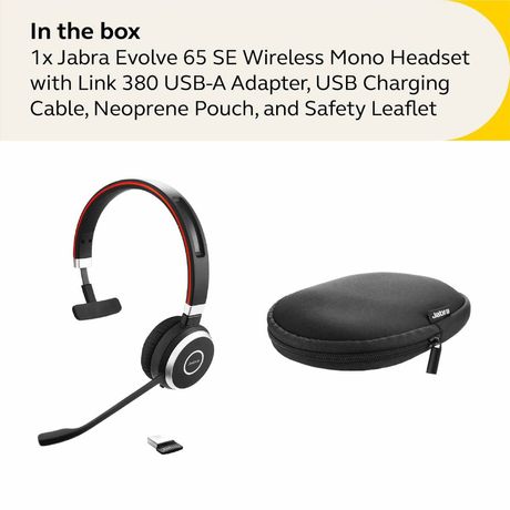 Headset Mono Evolve 65 SE Jabra | Som Claro e Conforto