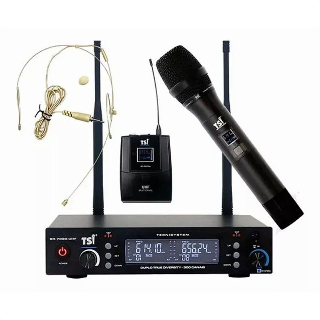 Microfone Sem Fio Em UHF BR-7000 TSI