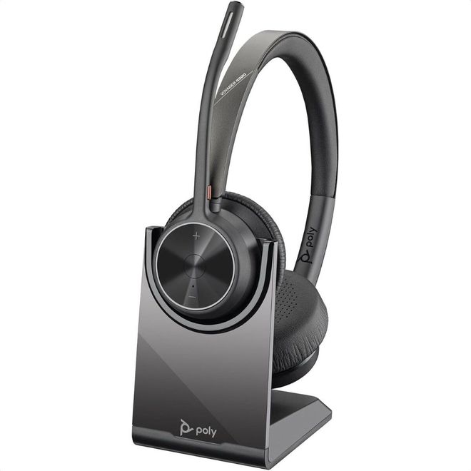 Headset Voyager 4320 Stereo USB-A + Base Carregadora 77Y99AA Poly