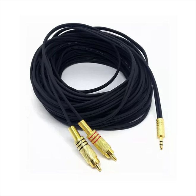 Cabo P2 x 2RCA Profissional 15 metros 05.027 Cabos Golden