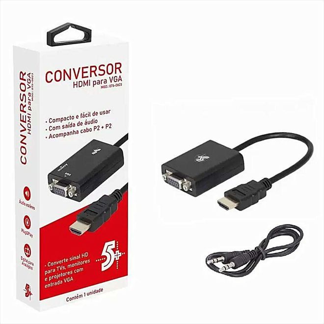 Conversor HDMI Para VGA com Saída R/L 075-0823 5+