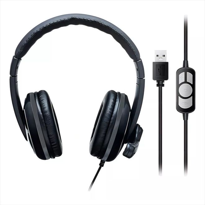 Headset Pro USB Preto PH317 Multilaser
