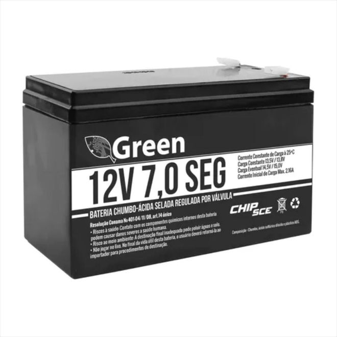 Bateria Selada VRLA 12V 7AH SEG 013-3505 Green