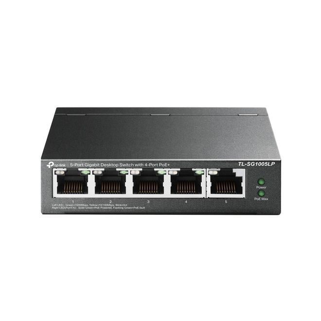 Switch Gigabit de Mesa de 5 Portas com 4 Portas PoE TL-SG1005LP TP-link