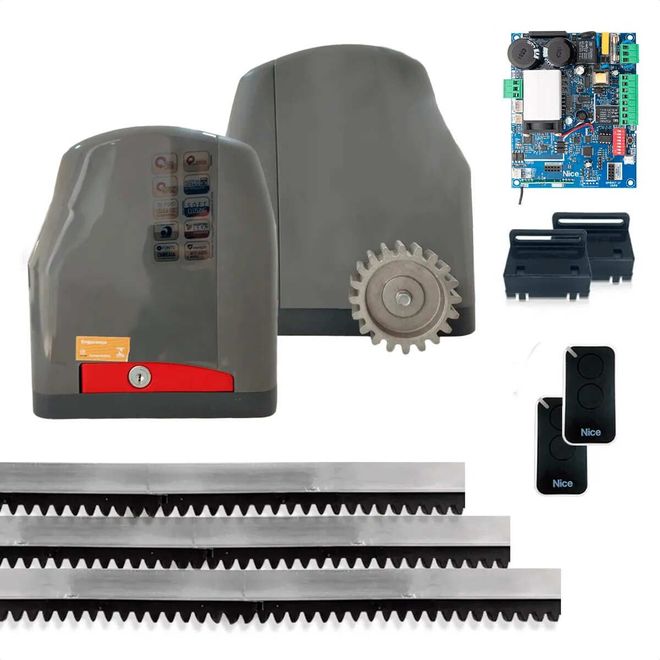 Kit Motor Deslizante 800 KG Cremalheira SR800 I-HSC Bivolt 10006108 Nice