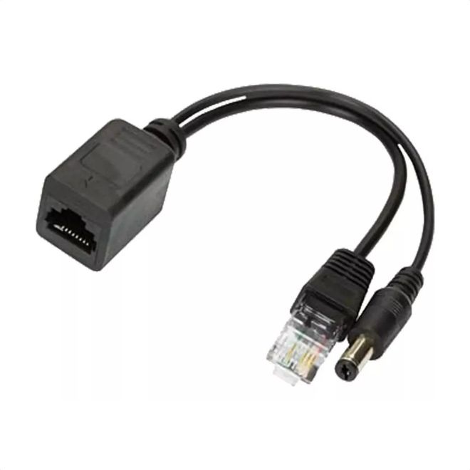 Cabo Adaptador Poe Macho/Fêmea Preto 018-0157 5+