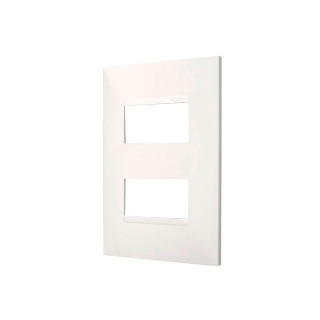 Placa 2 Postos Separados 4x2 Pial Plus + Branco 618506BC Legrand