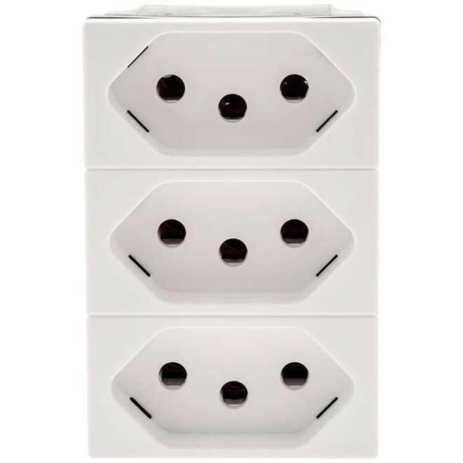 Módulo Tomada Triplex 2P+T 10A 250V B.Auto Pial Plus + BC 615043 BC Legrand