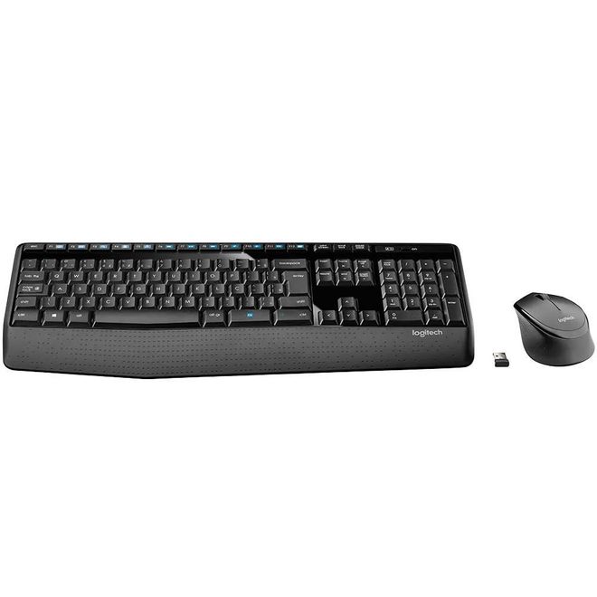 Teclado e Mouse Sem Fio 1000dpi Preto 920-007821 Mk345 Logitech