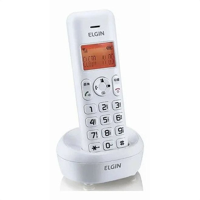 Ramal Sem Fio Branco Com DECT 6.0, Identificador de Chamadas, Viva Voz e Display TSF-5000R - Elgin