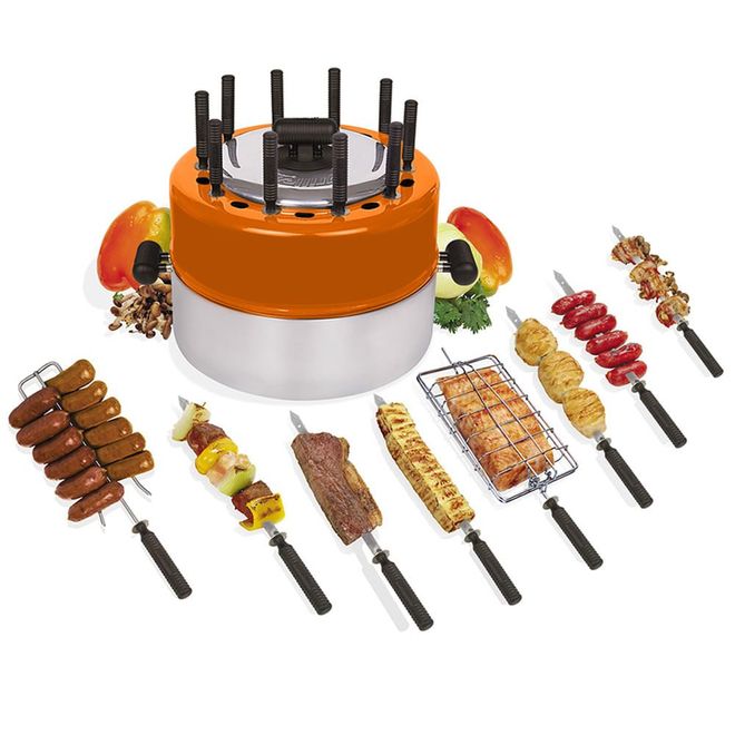 Churrasqueira Portátil Fogão Grillex BR-10 Laranja Giragrill