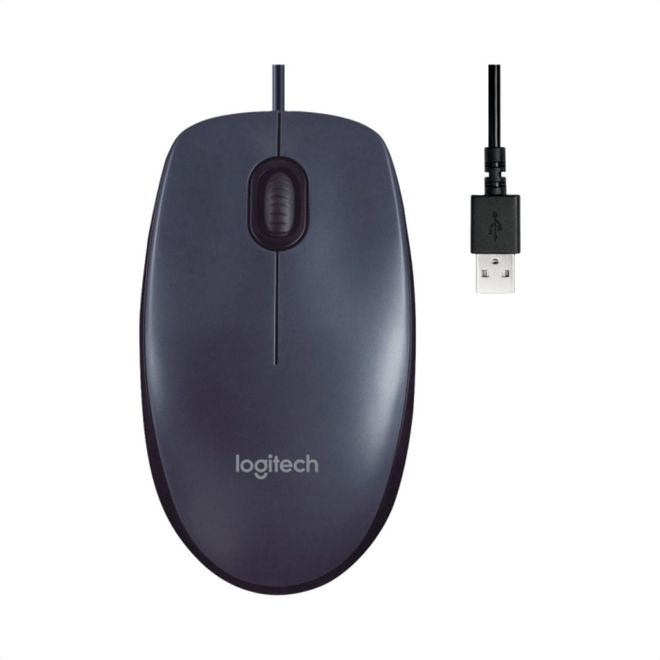 Mouse Com Fio Usb M90 Preto 910-004053 Logitech