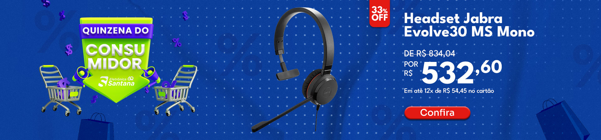 Banner Desk - Quinzena do Consumidor - Headset Jabra
