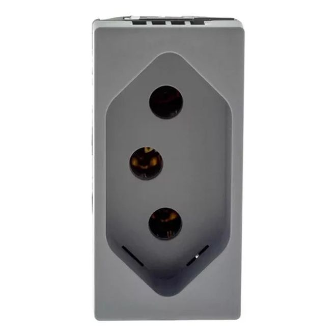 Tomada 2P+T 20A 250V Cinza 615060CZ Legrand