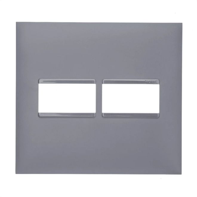 Placa 1+1 Posto 4X4 Cinza 618511CZ Legrand