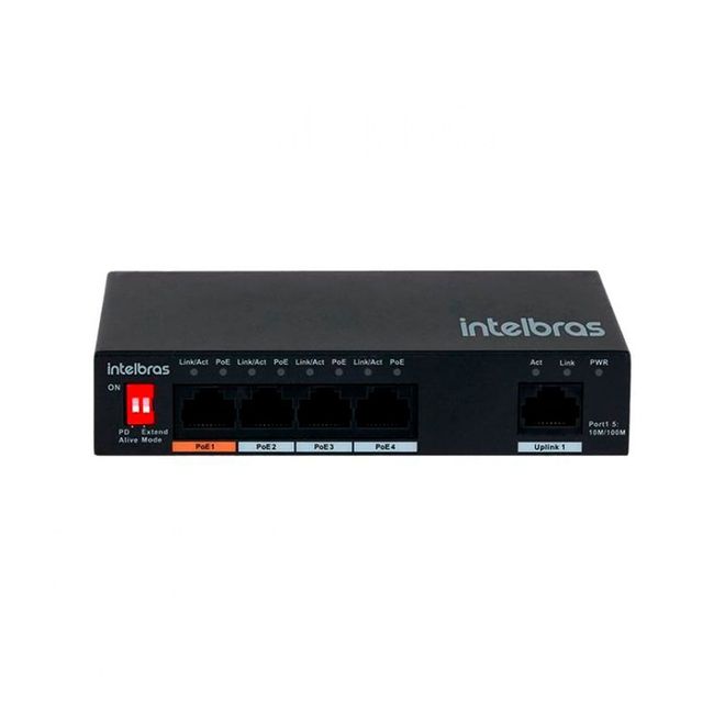 Switch 5 Portas Fast com 4 Portas PoE+ SF 500 Hi-PoE Intelbras