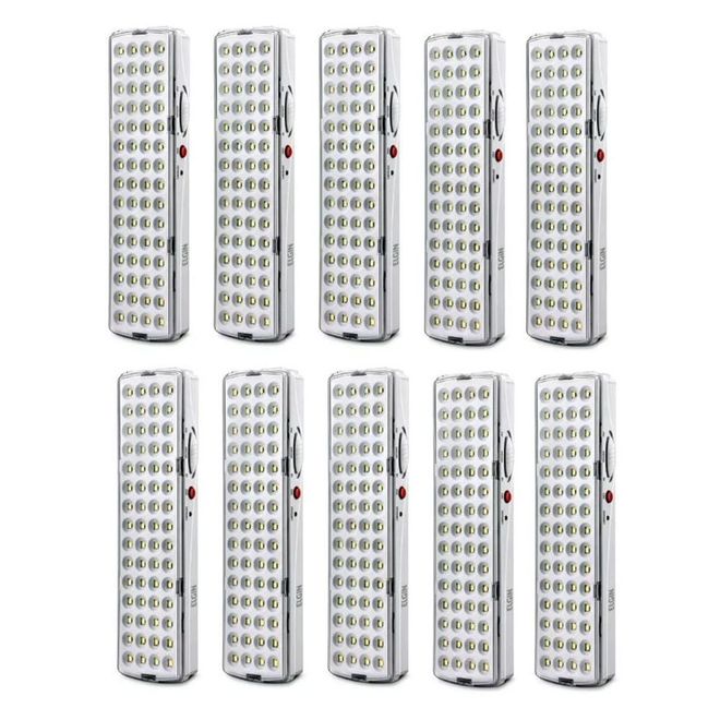 Kit com 10 Luminárias de Emergência 60 LEDs 48LEM60L0000 Elgin