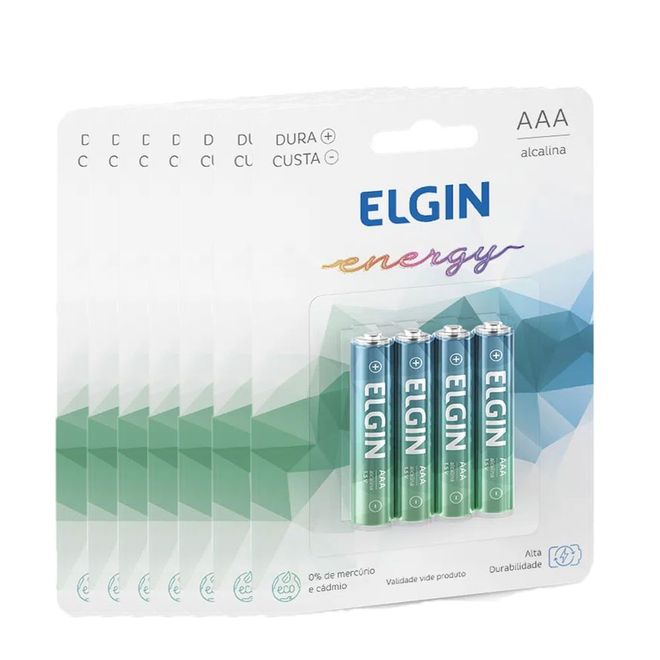 Kit Pilhas Alcalina AAA 82155 com 28 Unidades Elgin