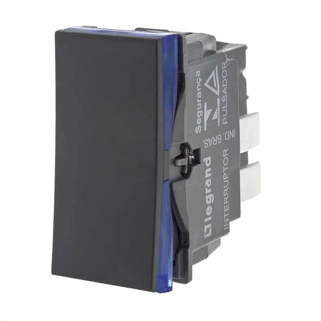 Módulo Pulsador 2A 250V B Automático 1M Preto 611013PT Legrand