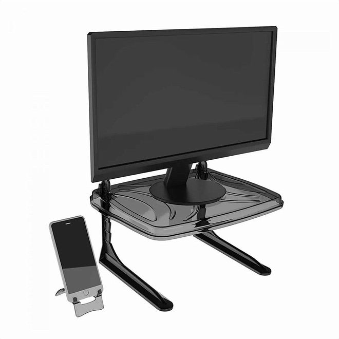 Suporte Para Monitor Ergolution Fumê Com Suporte Celular 005398 Reliza