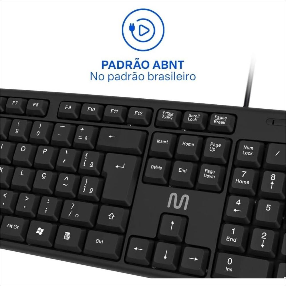 Teclado USB Básico Slim Multilaser PT - Eletronica Santana
