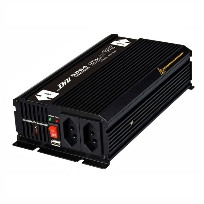 Inversor Entrada 12V/110A AC 1000W 2 Tomadas 3P 1USB 0884 DNI
