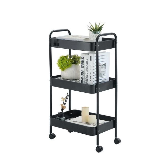 Carrinho Multiuso 3 Prateleiras Gala Metal Preto N035173B Conthey