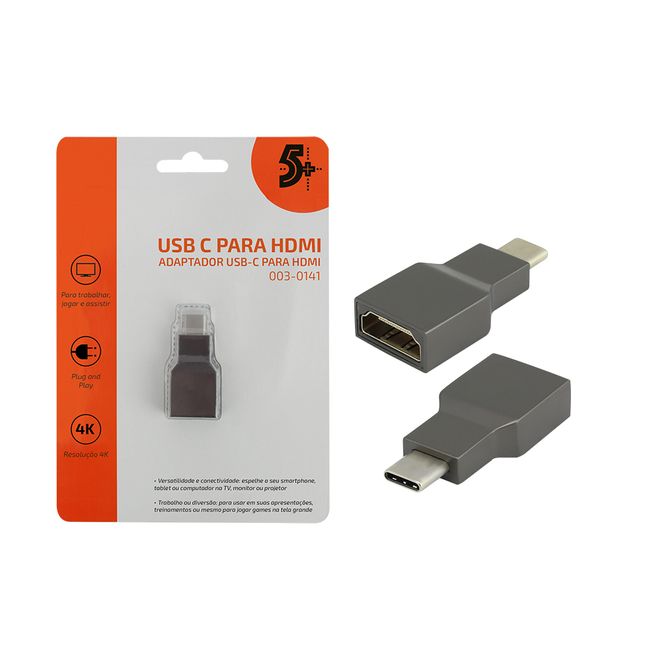 Adaptador USB C para HDMI 4K 60Hz Fêmea 003-0141 5+