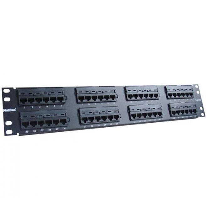 Patch-Panel-para-Rede-Estruturada-com-48-Portas-PN-P48Q6-Cat-6---Multitoc Patch-Panel-para-Rede-Estruturada-com-48-Portas-PN-P48Q6-Cat-6---Multitoc