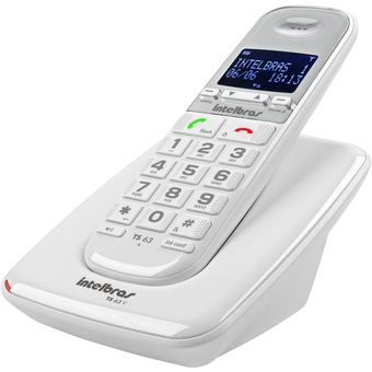 Telefone-sem-Fio-DECT-6.0-Identificador-de-Chamadas-Viva-Voz-Branco-TS-63V---Intelbras