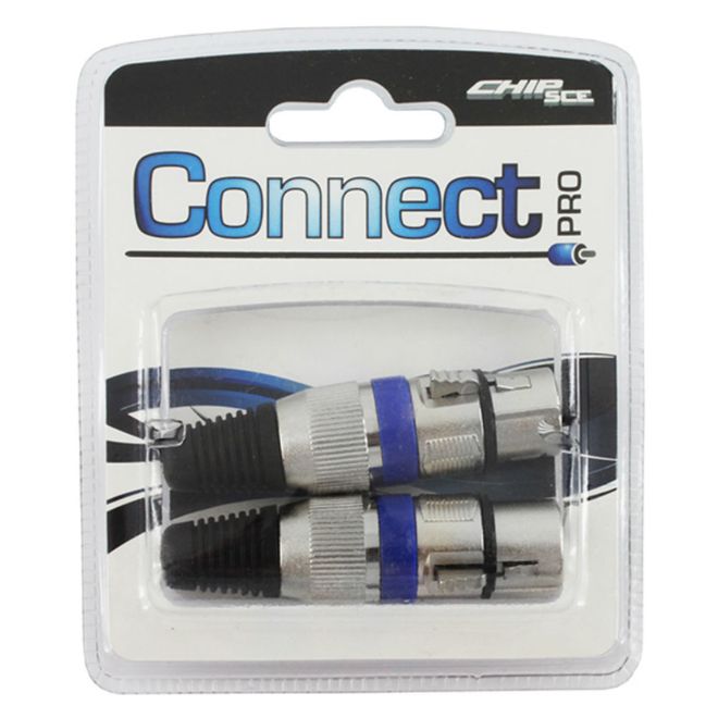 Kit-Connect-Pro-Cannon-Femea-Azul-0390013-2-pecas---ChipSce Kit-Connect-Pro-Cannon-Femea-Azul-0390013-2-pecas---ChipSce