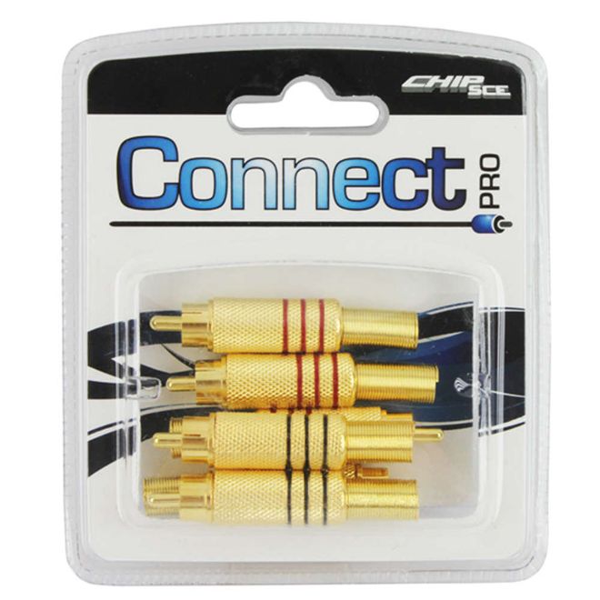 Plug-RCA-Macho-Connect-Gold-0390022-6-pecas---CONNECT-PRO Plug-RCA-Macho-Connect-Gold-0390022-6-pecas---CONNECT-PRO