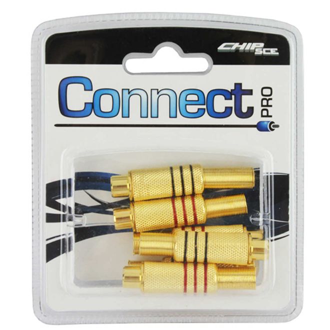 Plug-RCA-Femea-Connect-Gold-0390021-6-pecas---CONNECT-PRO Plug-RCA-Femea-Connect-Gold-0390021-6-pecas---CONNECT-PRO