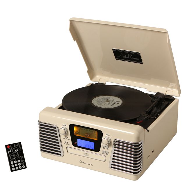 Toca-Discos-Vinil-Retro-Autorama-Branco-35312---Classic Toca-Discos-Vinil-Retro-Autorama-Branco-35312---Classic