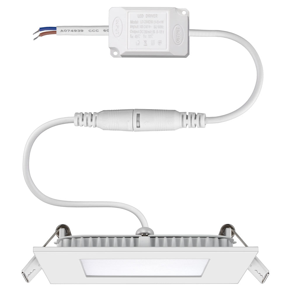Luminária LED Quadrada de Embutir 24w 6500k Bivolt 48D24WEQB000 Elgin
