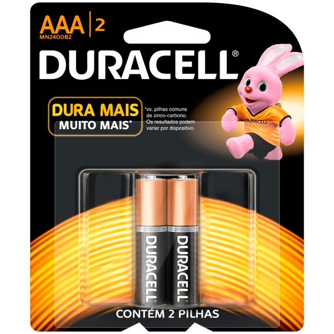Pilha-Alcalina-AAA-Palito-com-2-Unidades---Duracell-2 Pilha-Alcalina-AAA-Palito-com-2-Unidades---Duracell-2