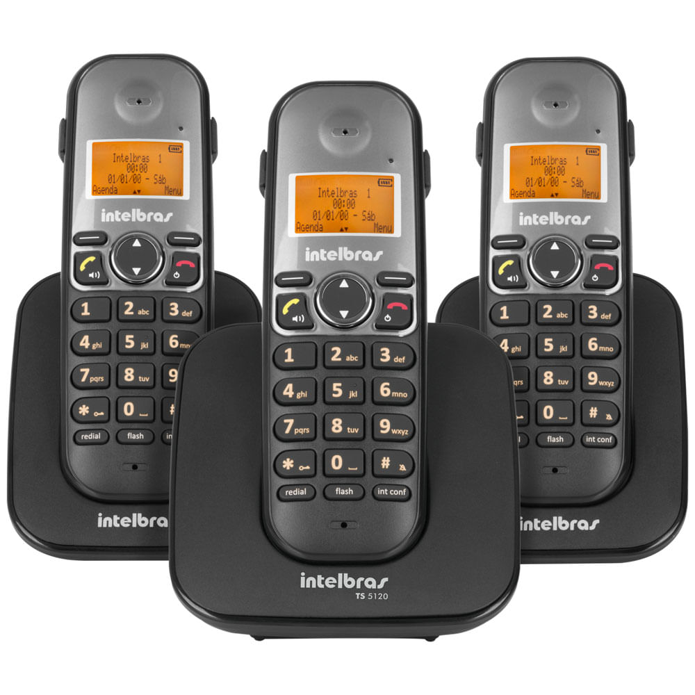 Telefone sem Fio + 2 Ramais TS5123 Preto 4125123 Intelbras - ES Tech