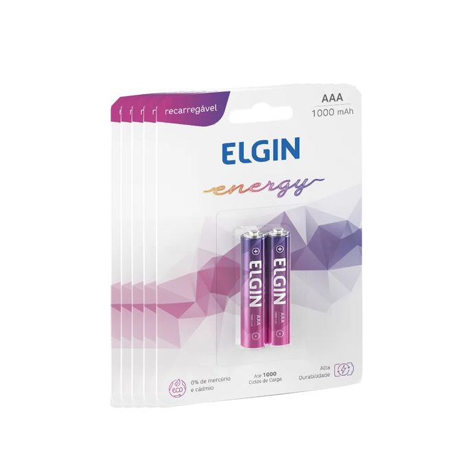 Kit-Pilhas-Recarregaveis-AAA-com-10-Unidades-Elgin Kit-Pilhas-Recarregaveis-AAA-com-10-Unidades-Elgin