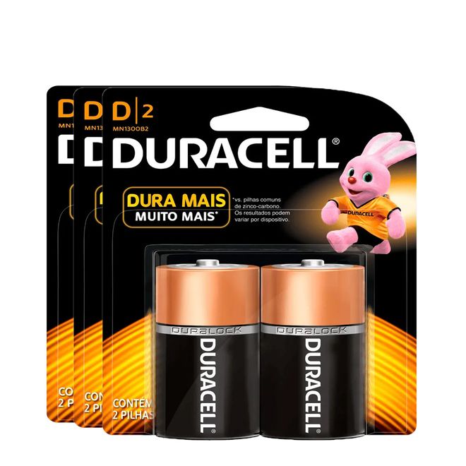 Kit-Pilhas-Alcalina-Grande-D-com-6-Unidades-Duracell Kit-Pilhas-Alcalina-Grande-D-com-6-Unidades-Duracell