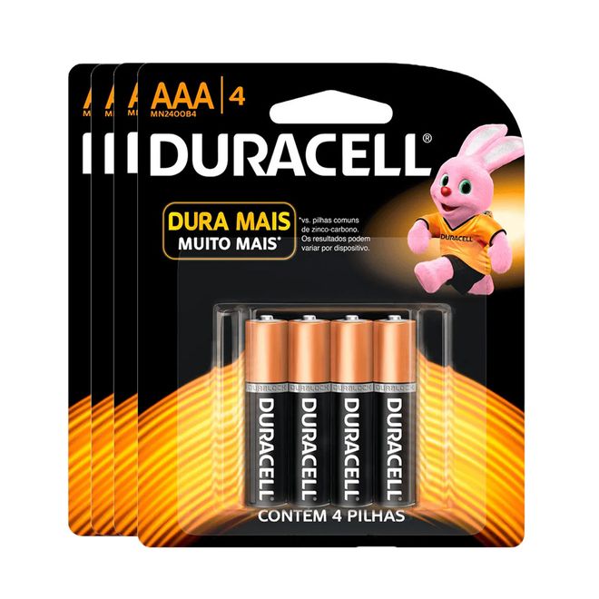 Kit-Pilhas-Alcalina-Palito-AAA-com-16-Unidades-Duracell Kit-Pilhas-Alcalina-Palito-AAA-com-16-Unidades-Duracell