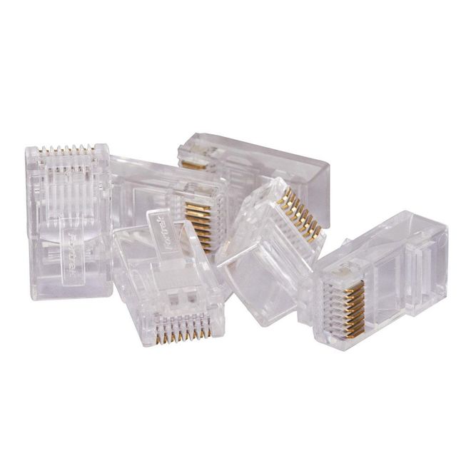 Kit Conector RJ45 8X8 CAT5E com 20 Unidades Connect Pro - Eletrônica Santana - Eletronica Santana